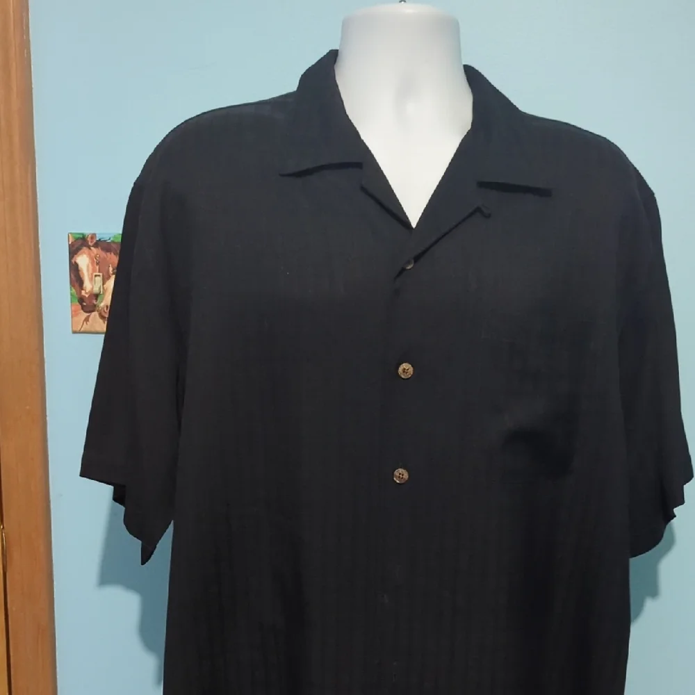 Tommy Bahama Dark Gray Silk Shirt - Picture 1 of 4